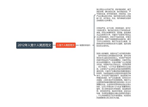 2012年入党个人简历范文