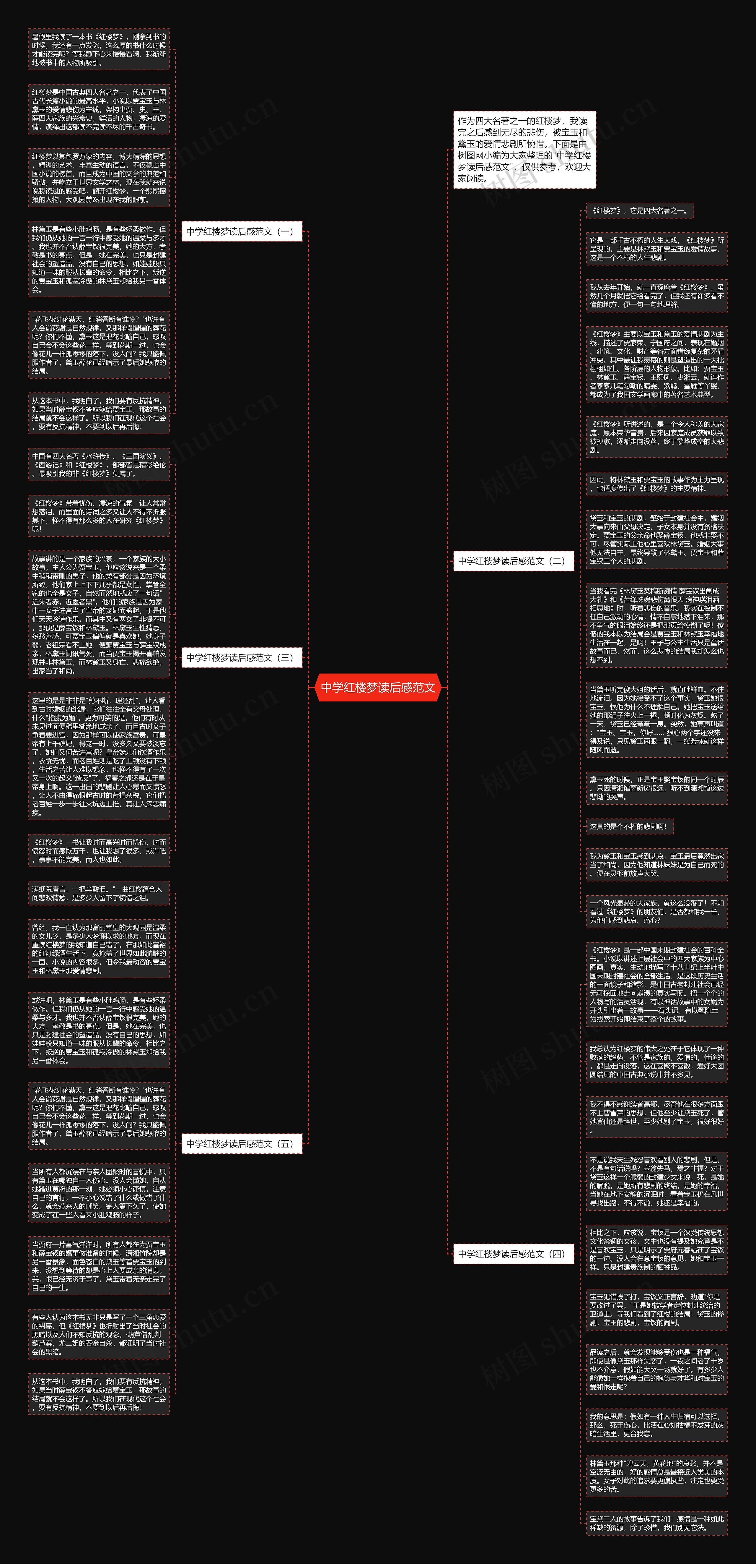 中学红楼梦读后感范文思维导图