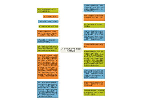 2015年高考数学备考需要注意的问题