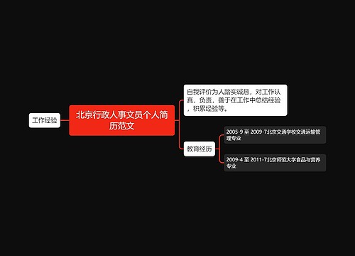 北京行政人事文员个人简历范文