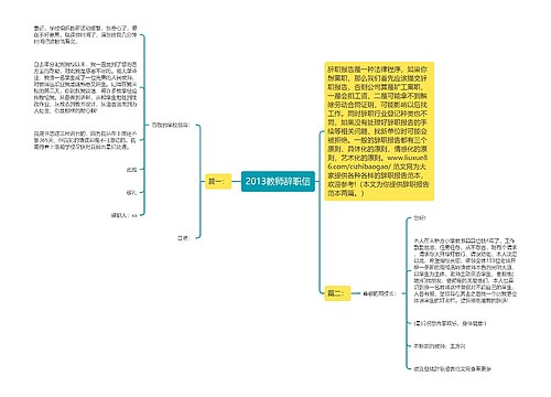 2013教师辞职信