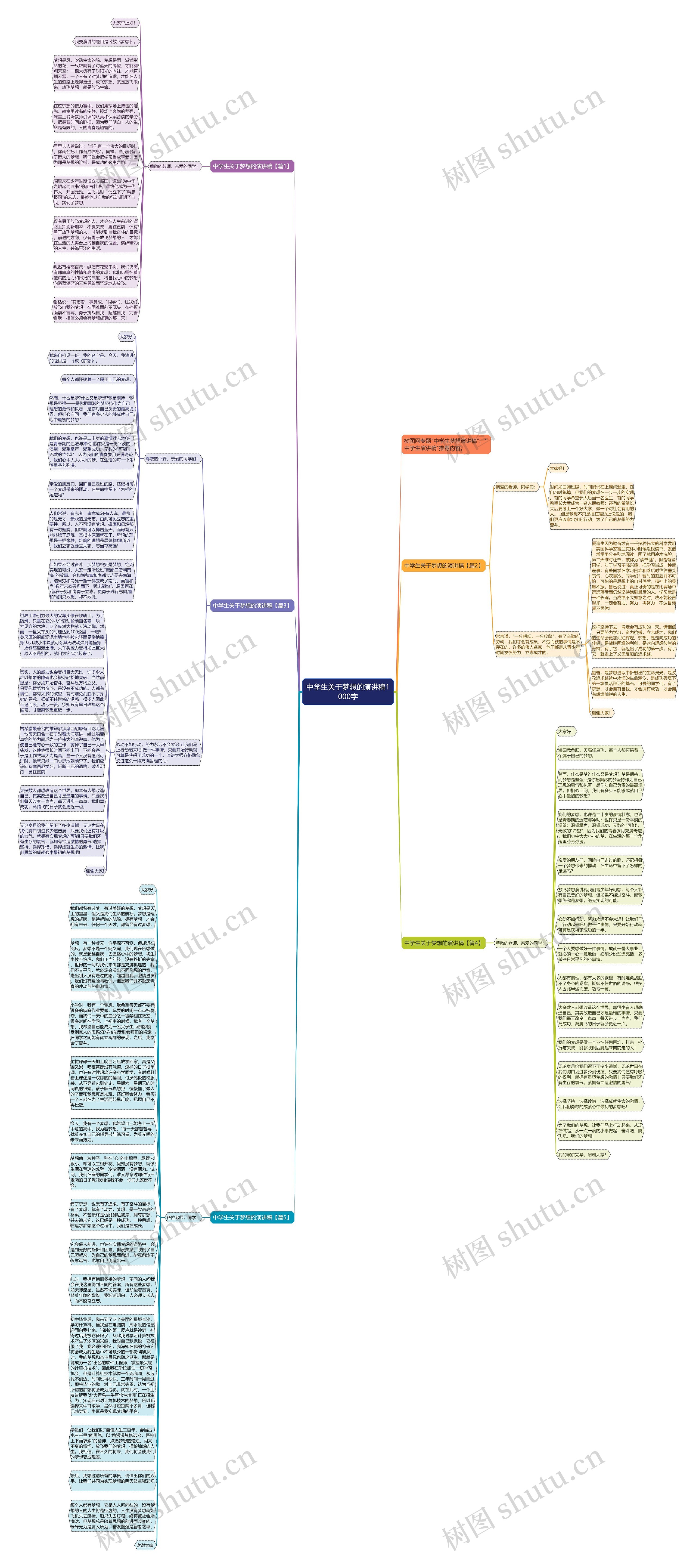 中学生关于梦想的演讲稿1000字思维导图