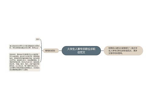 大学生人事专员职位求职信范文