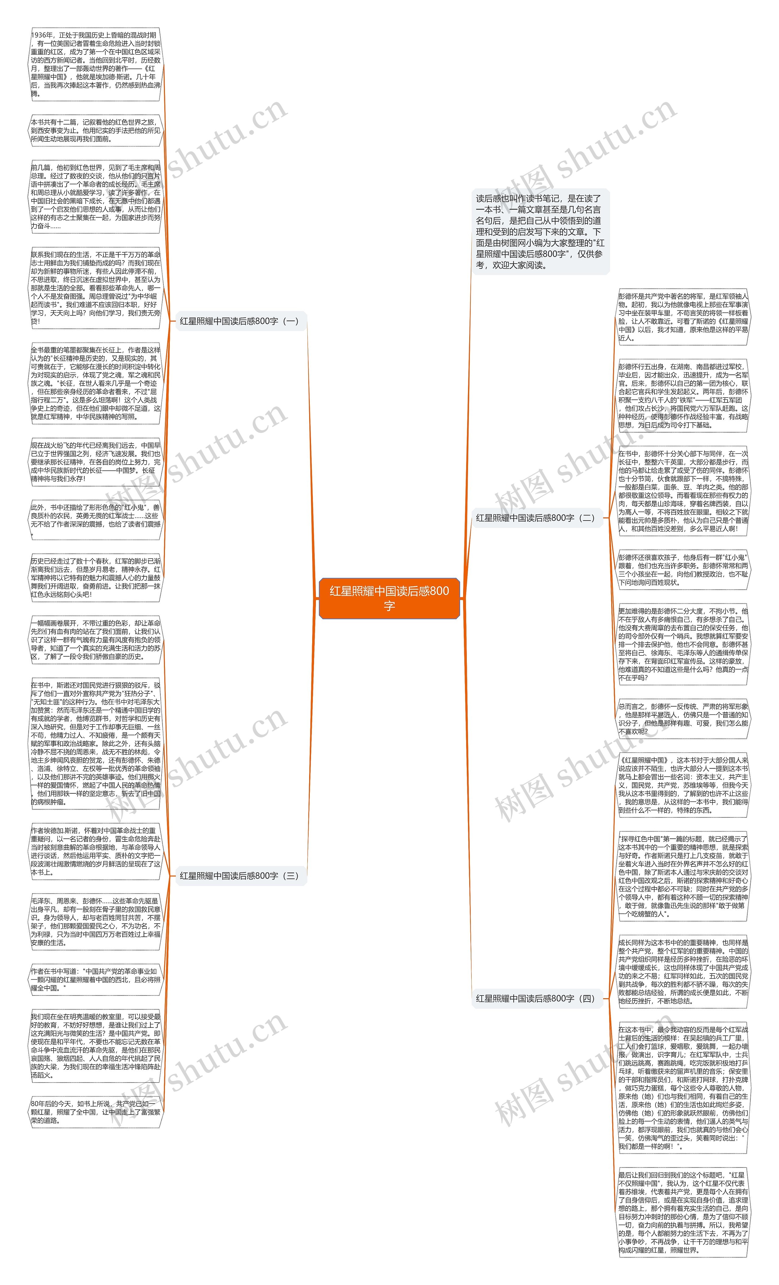 红星照耀中国读后感800字思维导图