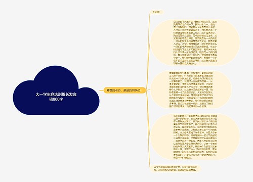 大一学生竞选副班长发言稿800字