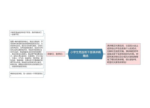 小学生竞选班干部演讲稿精选