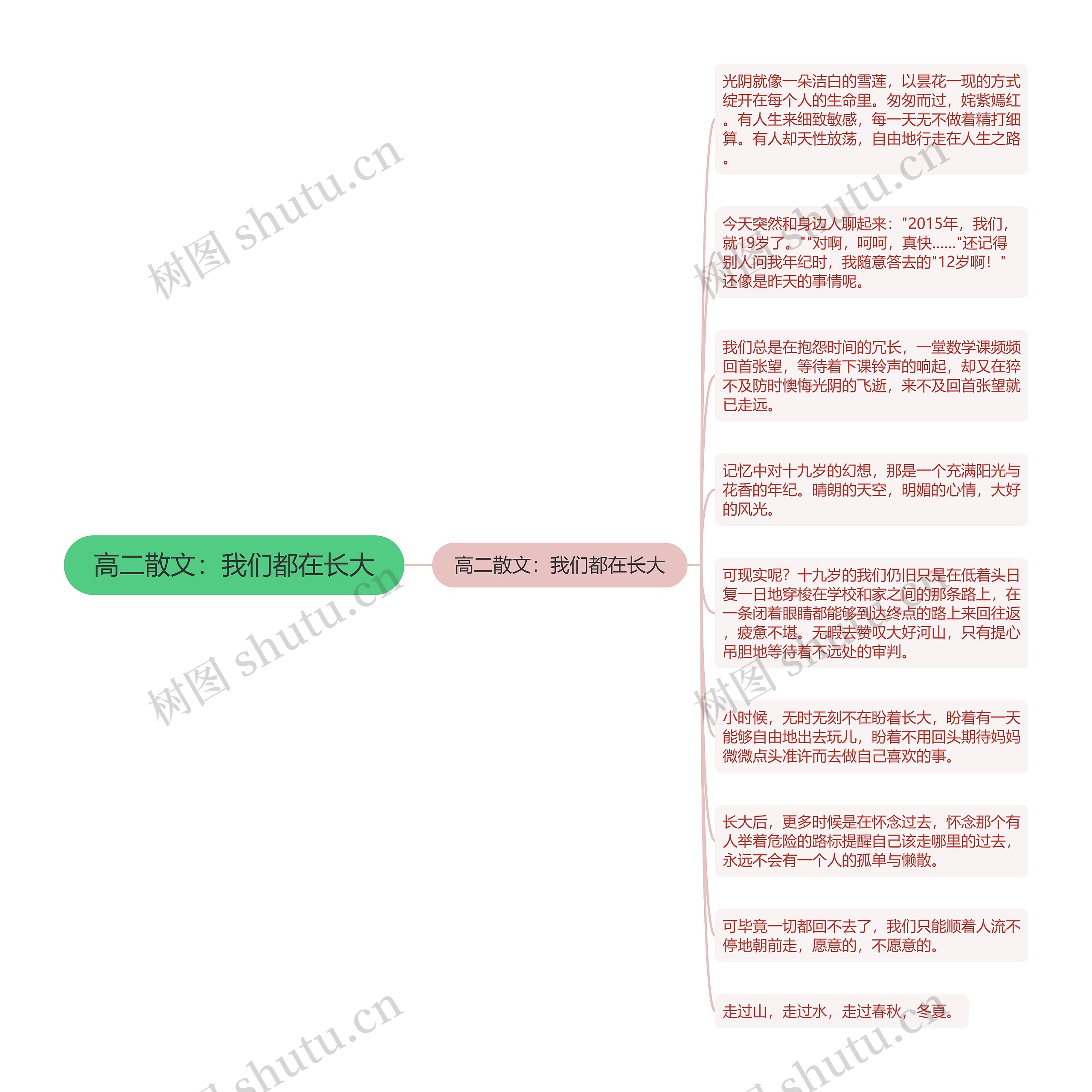 高二散文：我们都在长大思维导图