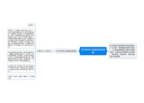 五年级学生竞选班长发言稿