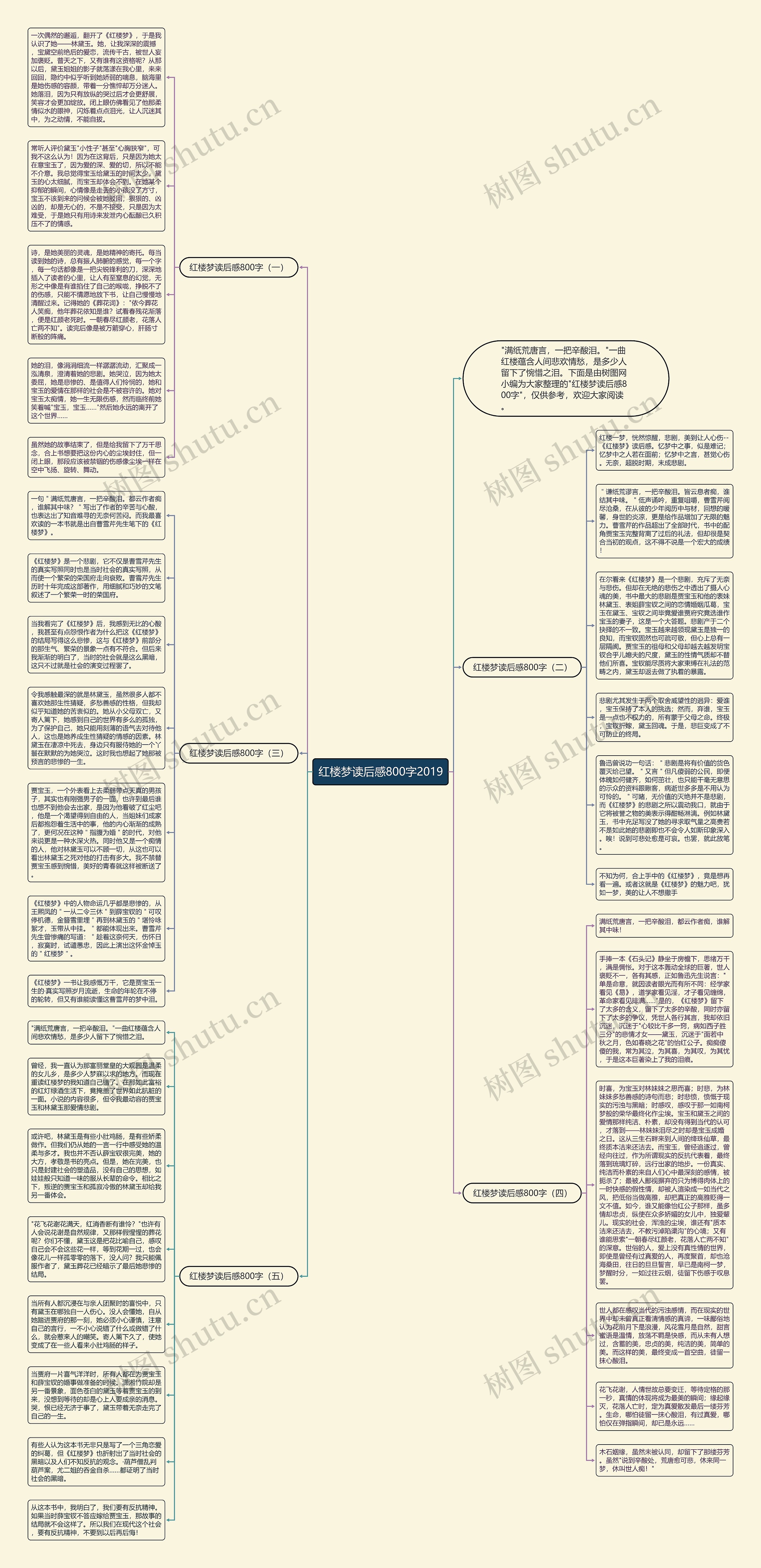 红楼梦读后感800字2019思维导图