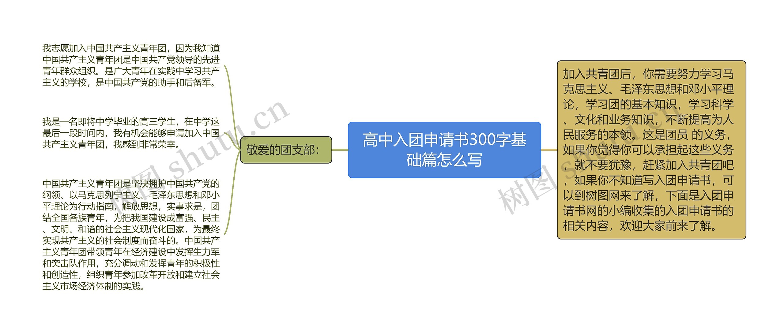 高中入团申请书300字基础篇怎么写思维导图