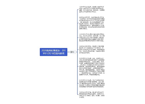 2020高考时事政治：2019年12月18日国内新闻