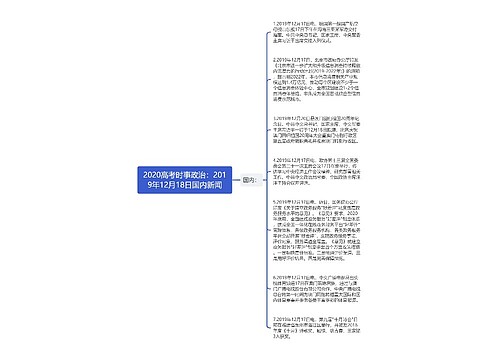 2020高考时事政治：2019年12月18日国内新闻