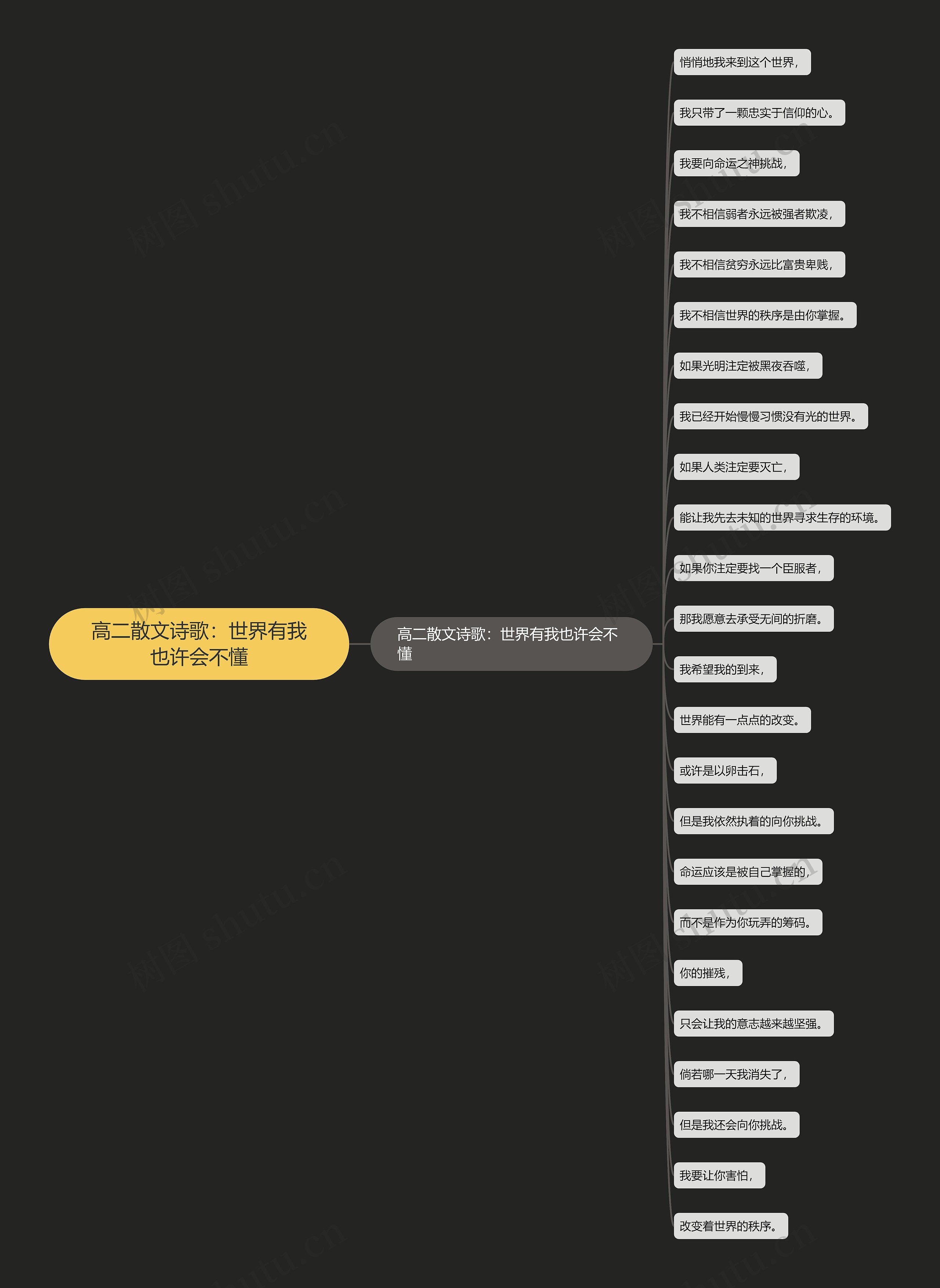 高二散文诗歌：世界有我也许会不懂思维导图
