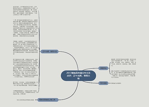 2017湖南高考满分作文及点评：正午光辉，普照大地