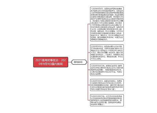 2021高考时事政治：2020年9月9日国内新闻