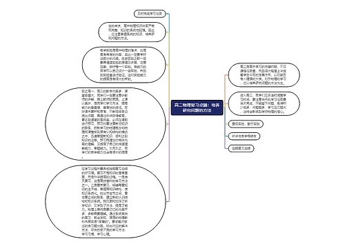 高二物理复习点睛：培养研究问题的方法