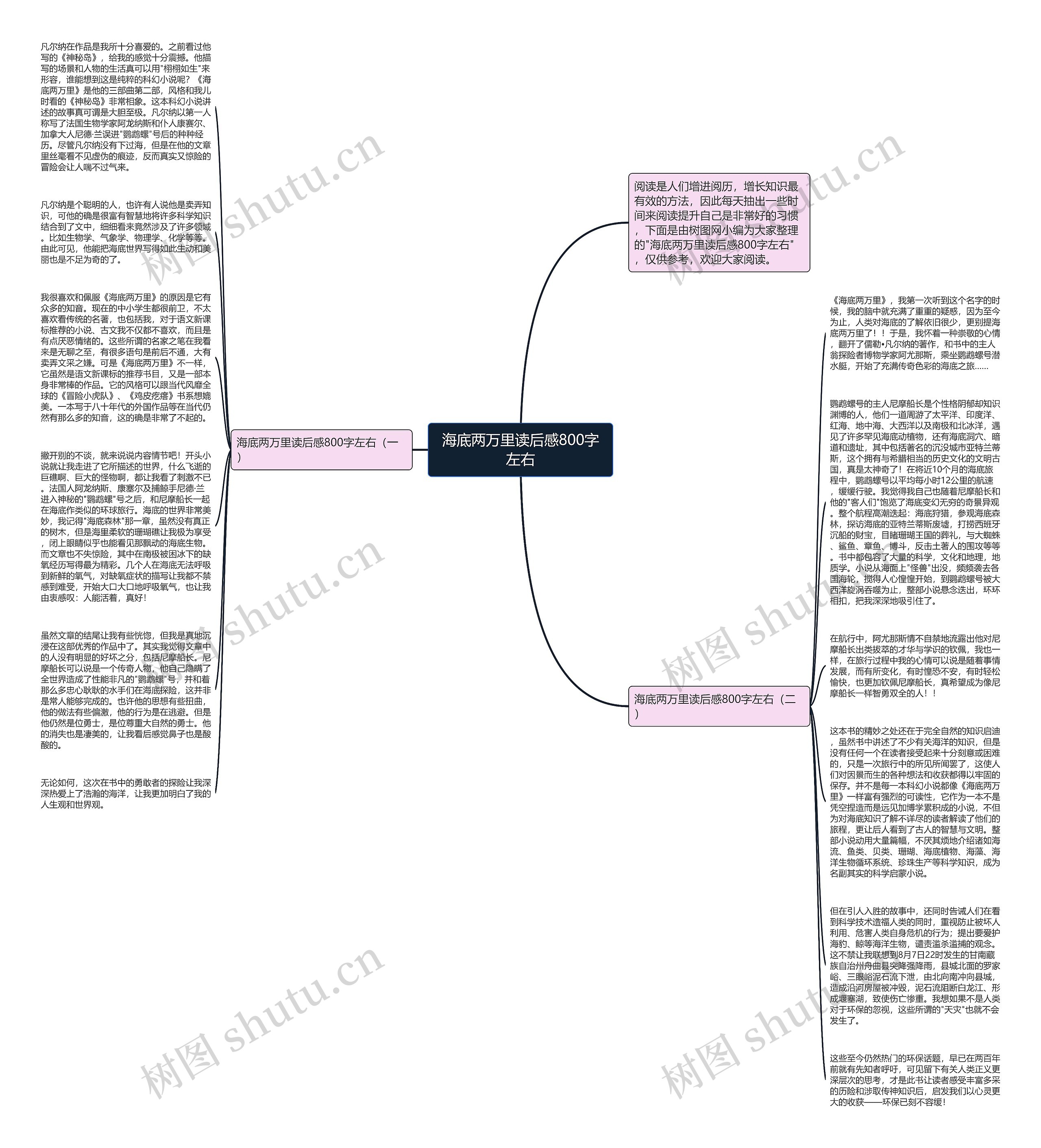 海底两万里读后感800字左右思维导图