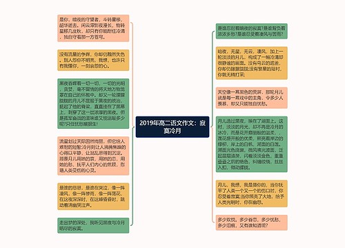 2019年高二语文作文：寂寞冷月