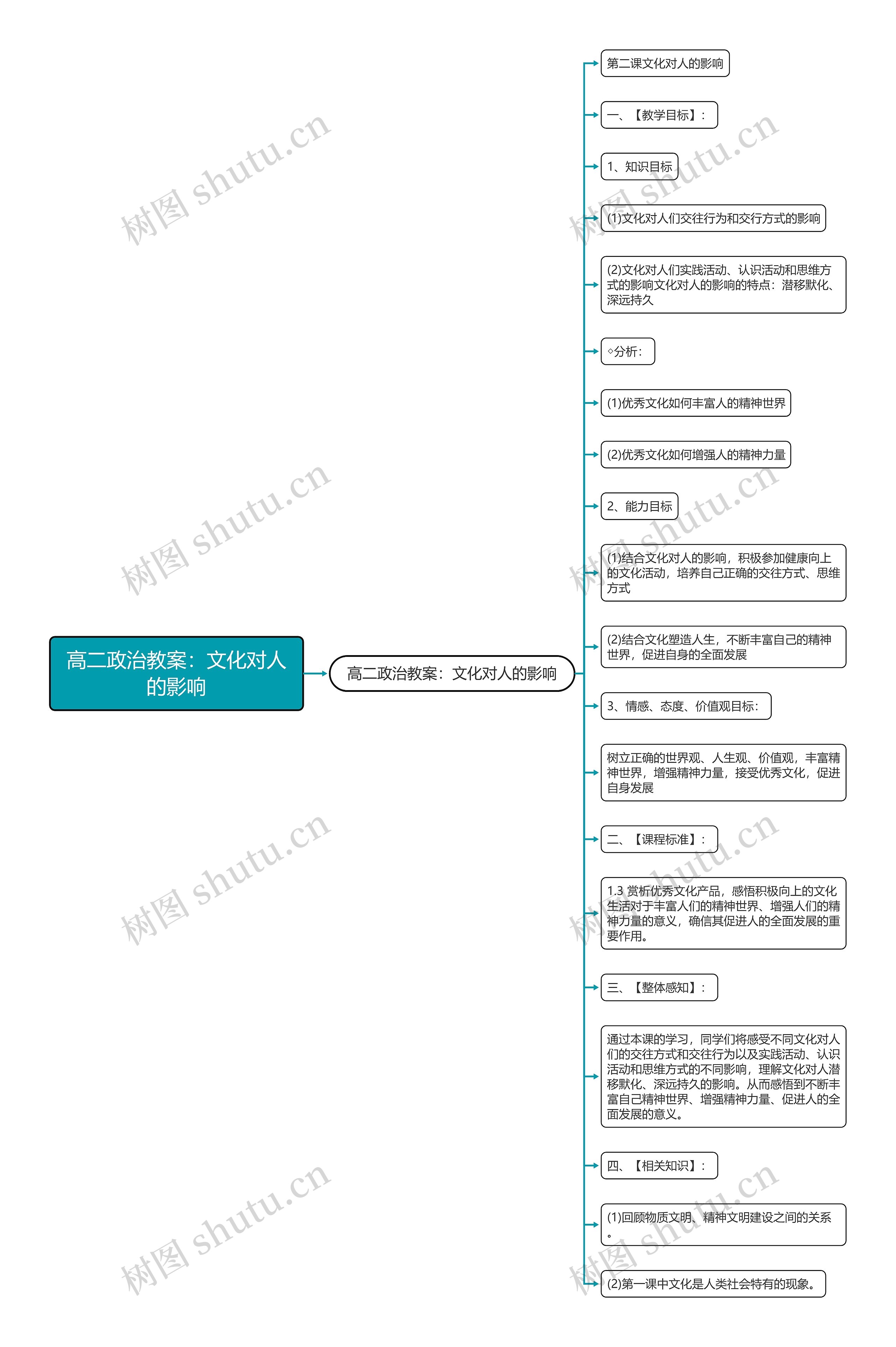 高二政治教案：文化对人的影响思维导图