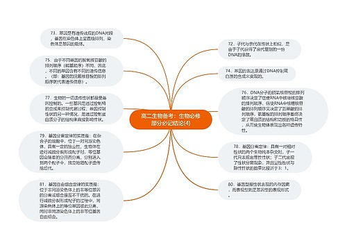 高二生物备考：生物必修部分必记结论(4)