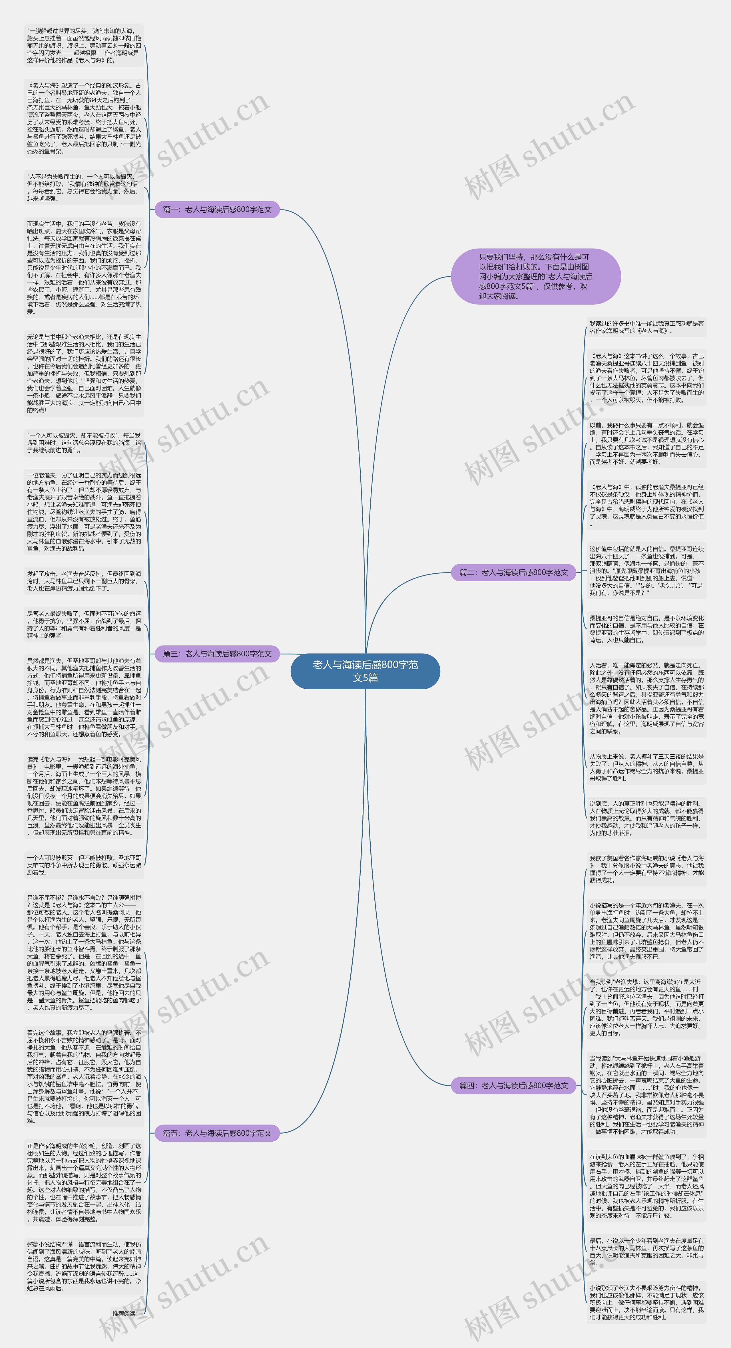 老人与海读后感800字范文5篇思维导图