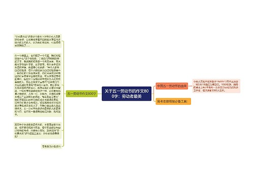 关于五一劳动节的作文800字：劳动者最美