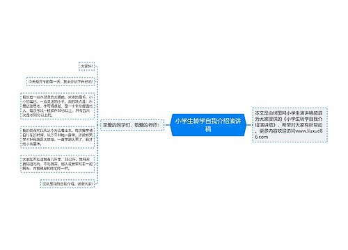 小学生转学自我介绍演讲稿