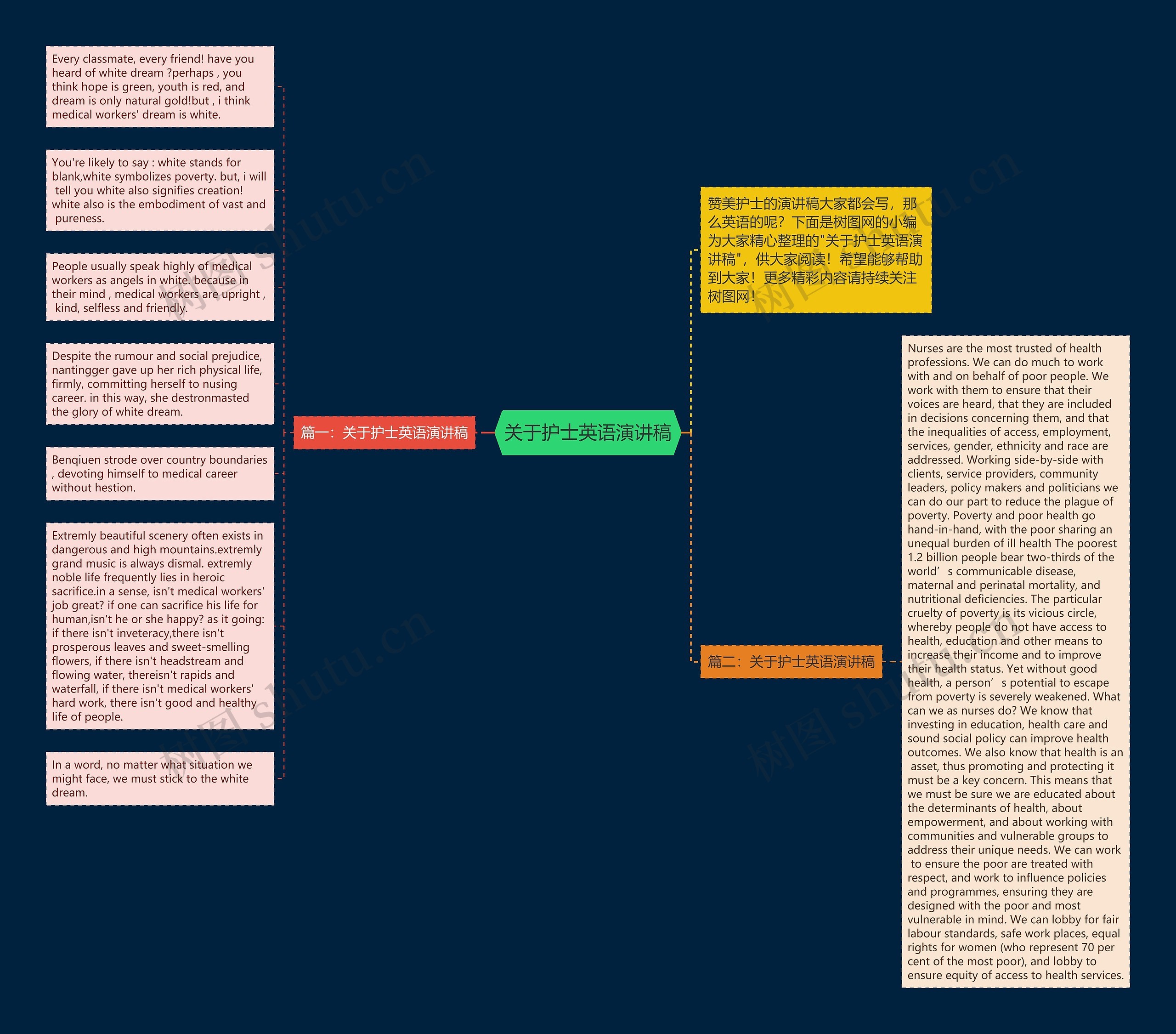 关于护士英语演讲稿思维导图