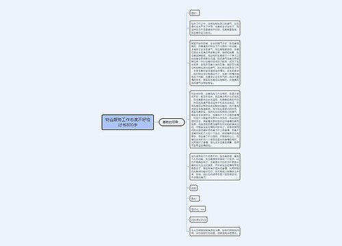 物业服务工作态度不好检讨书800字