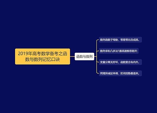 2019年高考数学备考之函数与数列记忆口诀