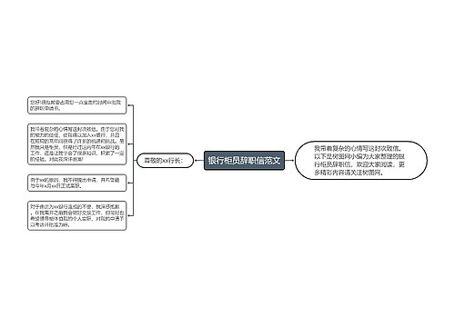 银行柜员辞职信范文