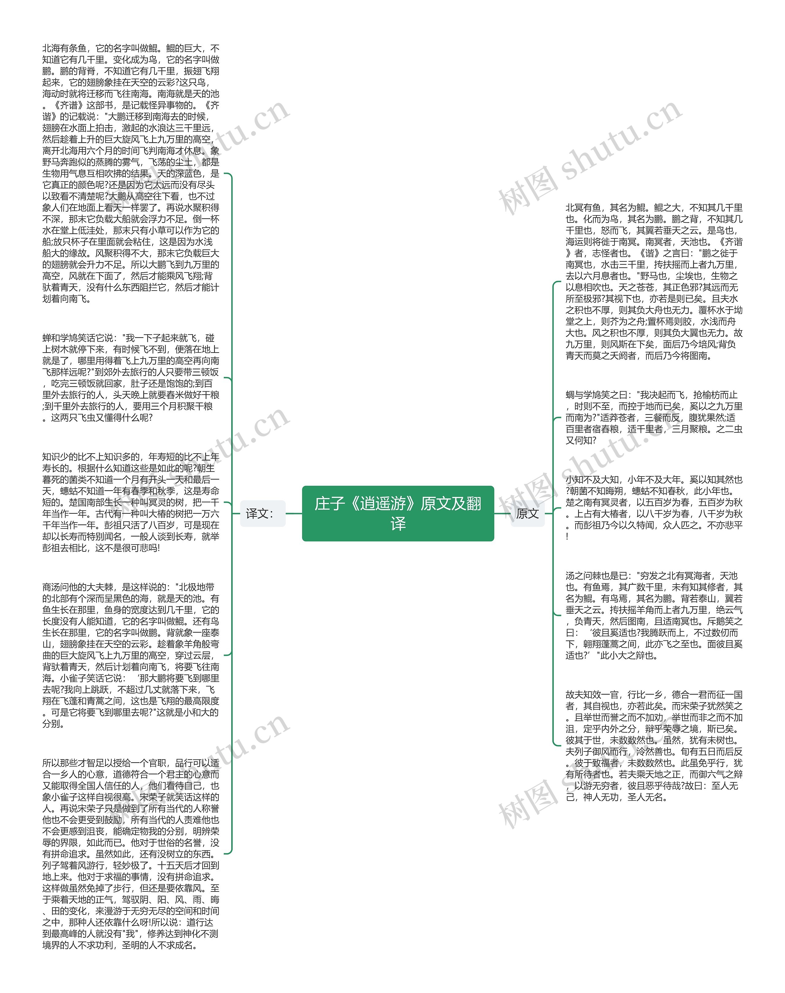 庄子《逍遥游》原文及翻译思维导图
