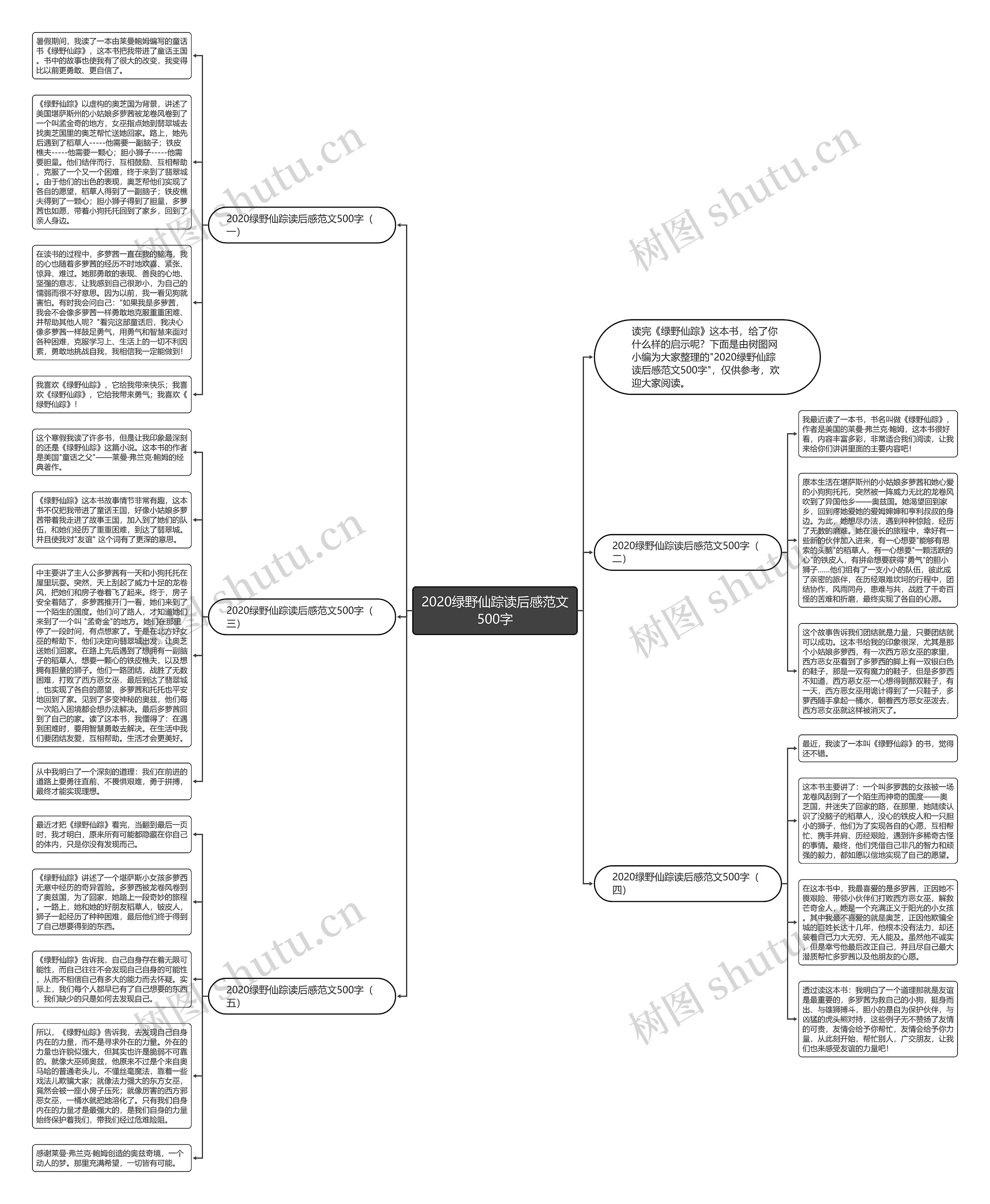 2020绿野仙踪读后感范文500字思维导图