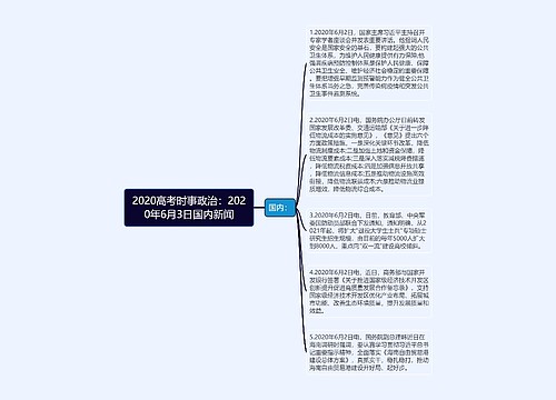 2020高考时事政治：2020年6月3日国内新闻