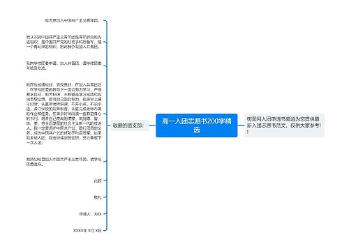 高一入团志愿书200字精选