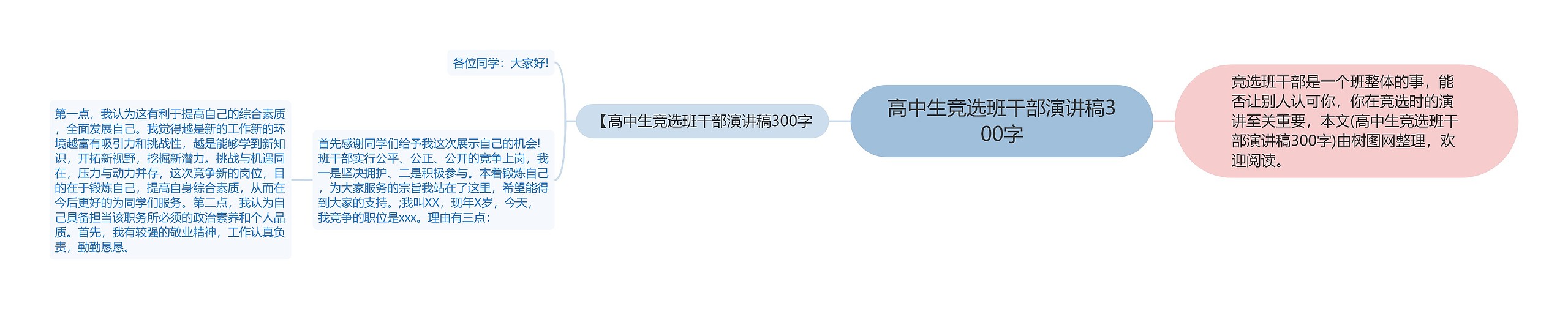 高中生竞选班干部演讲稿300字思维导图