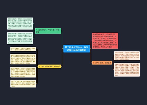 高二数学复习方法：数学总复习从高二就开始