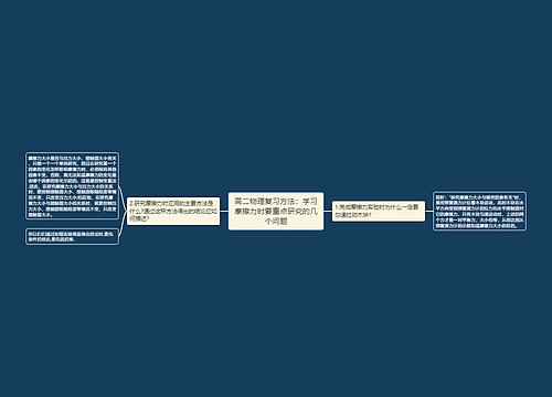 高二物理复习方法：学习摩擦力时要重点研究的几个问题