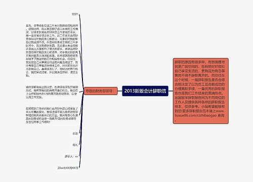 2013新版会计辞职信