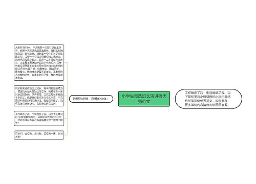 小学生竞选班长演讲稿优秀范文