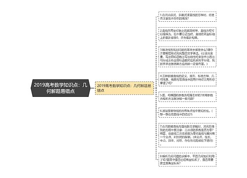 2019高考数学知识点：几何解题易错点