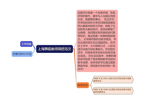 上海舞蹈教师简历范文