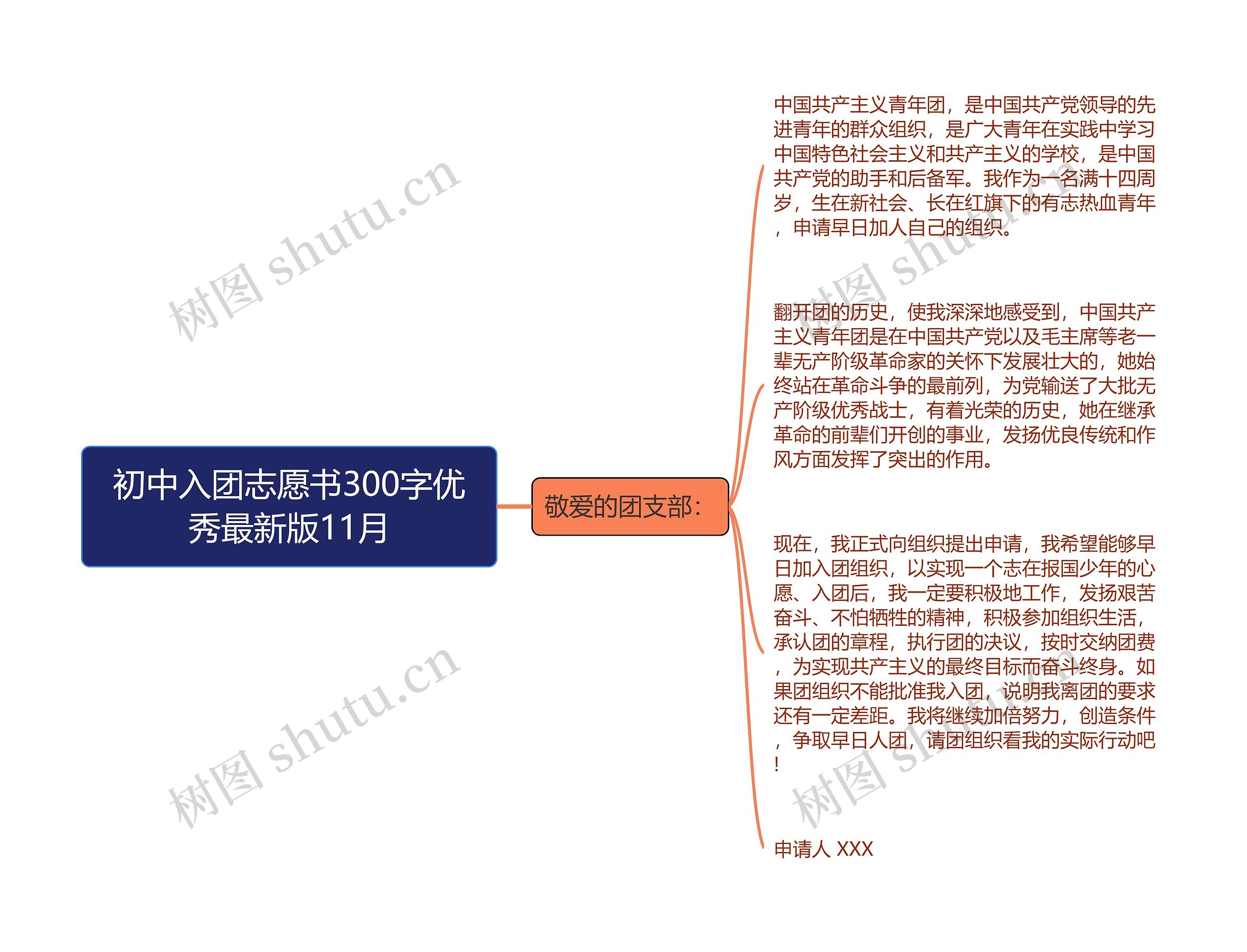 初中入团志愿书300字优秀最新版11月