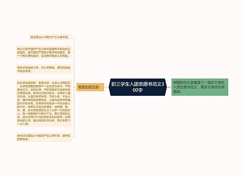 初三学生入团志愿书范文300字