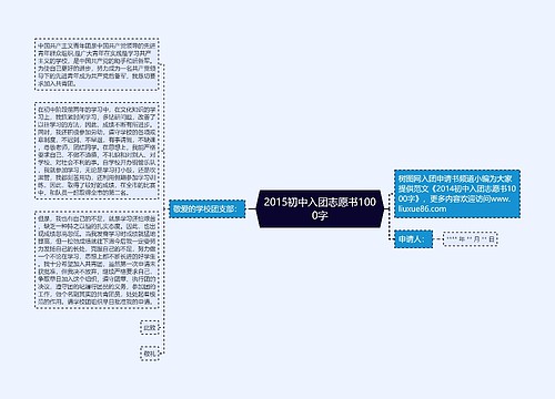 2015初中入团志愿书1000字