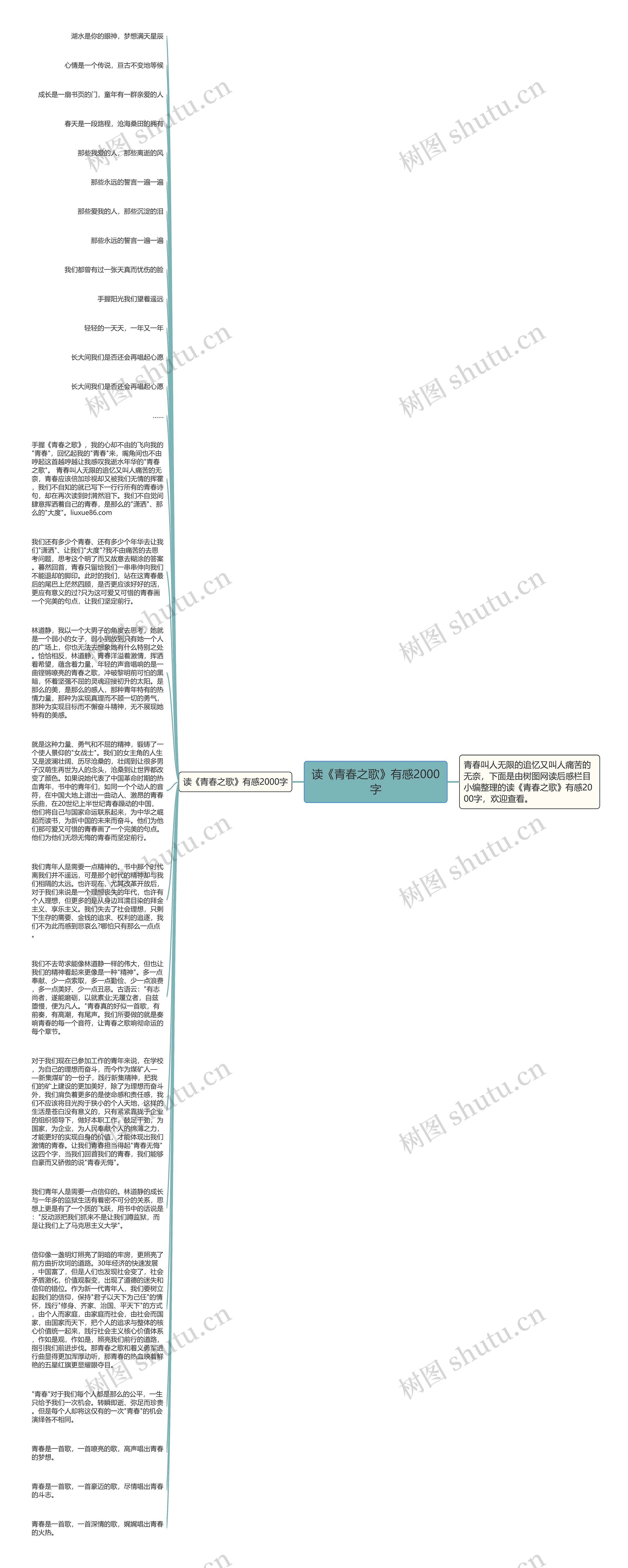 读《青春之歌》有感2000字思维导图