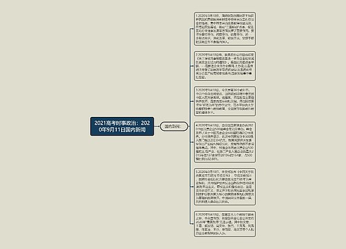 2021高考时事政治：2020年9月11日国内新闻