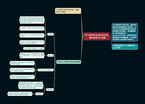 2018高考历史知识点总结："重农抑商"和"海禁"
