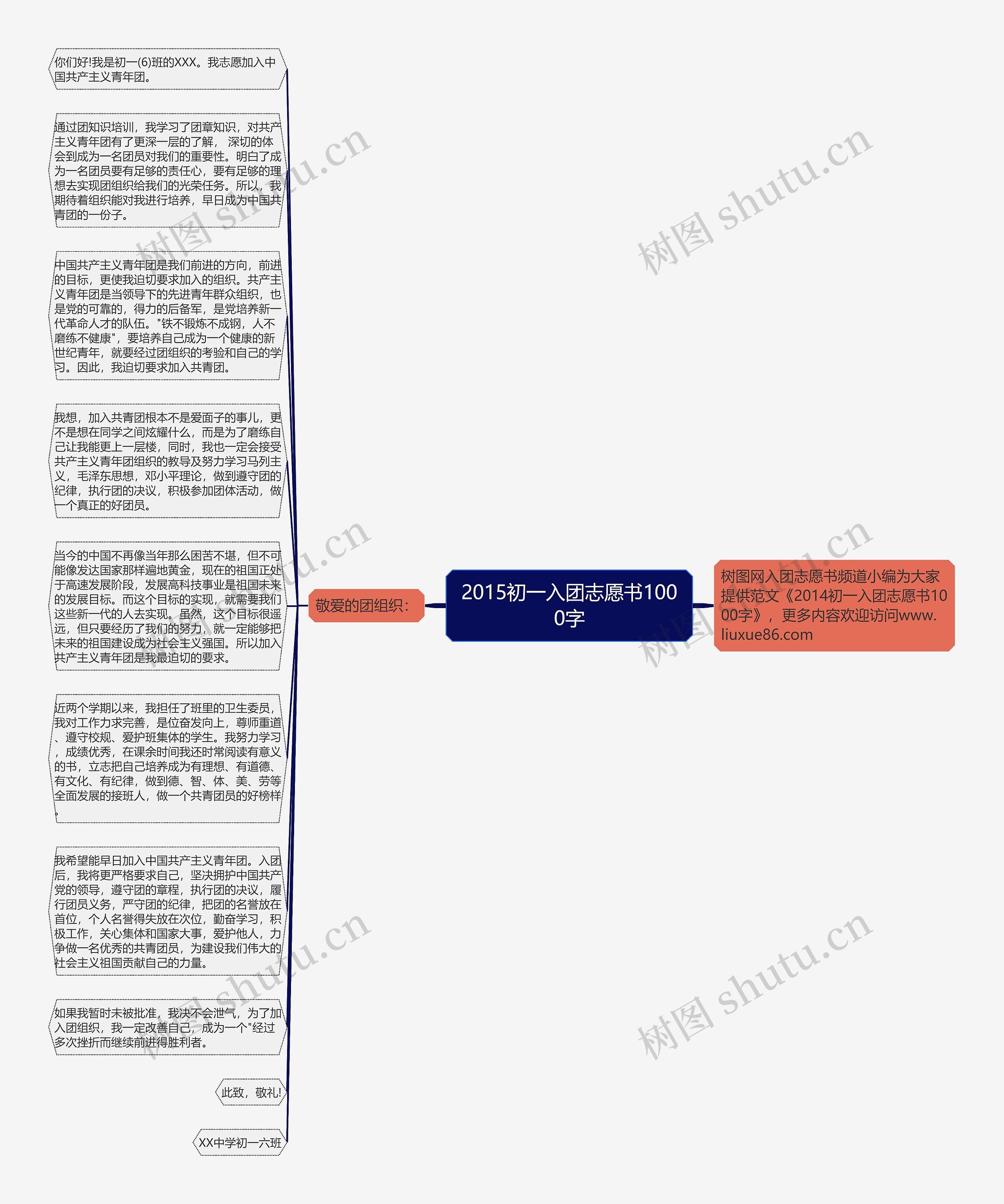 2015初一入团志愿书1000字