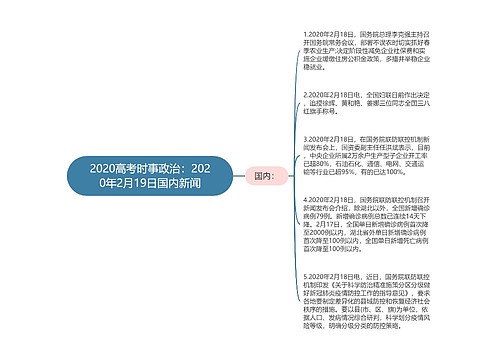 2020高考时事政治：2020年2月19日国内新闻